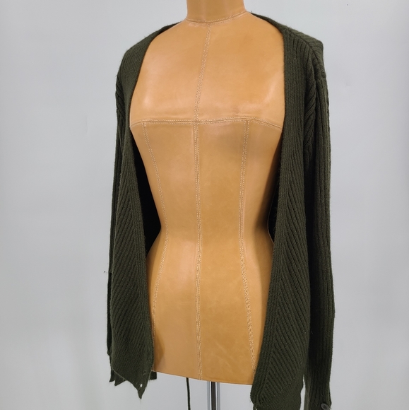 Retro Rib Knit Wrap Deep V-neck Cold Wrist Sweater - Picture 8 of 11